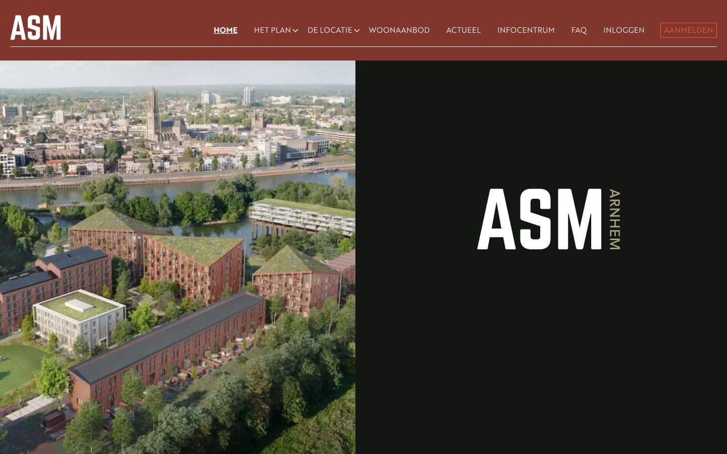 Screenshot van asmarnhem.nl: de homepage